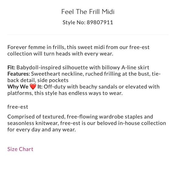 Free People Feel The Frill Midi Dress in Love Potion - Picture 4 of 8